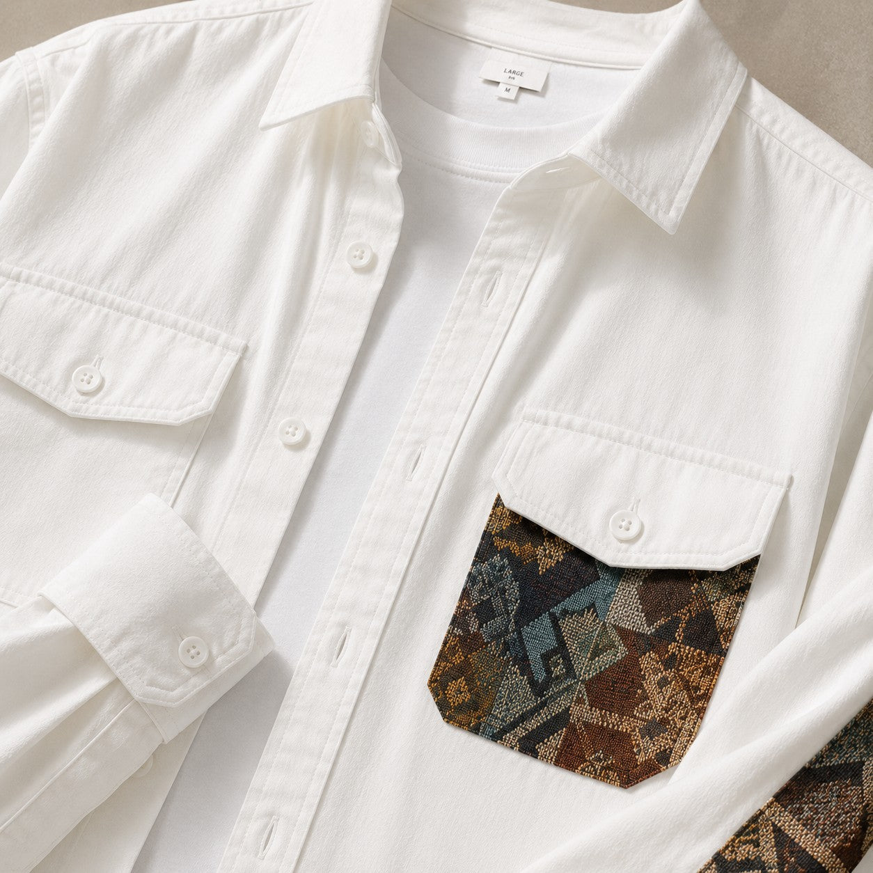 AZTEC PATCH CORD OVERSHIRT
