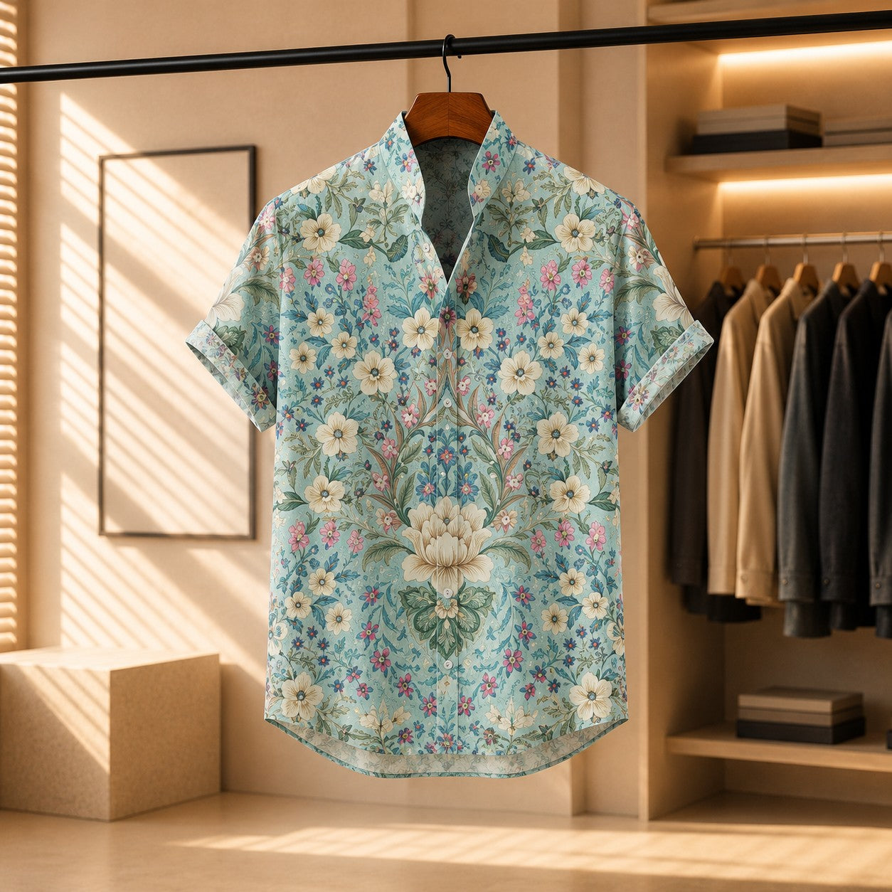 BAROQUE FLORAL ART PRINT SHIRT