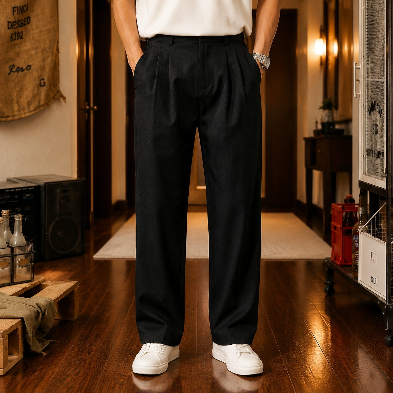 DRAPED DRESS PANTS