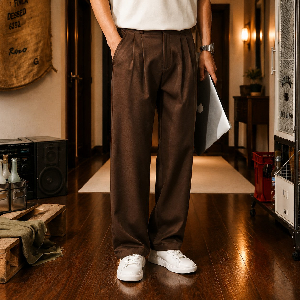 DRAPED DRESS PANTS
