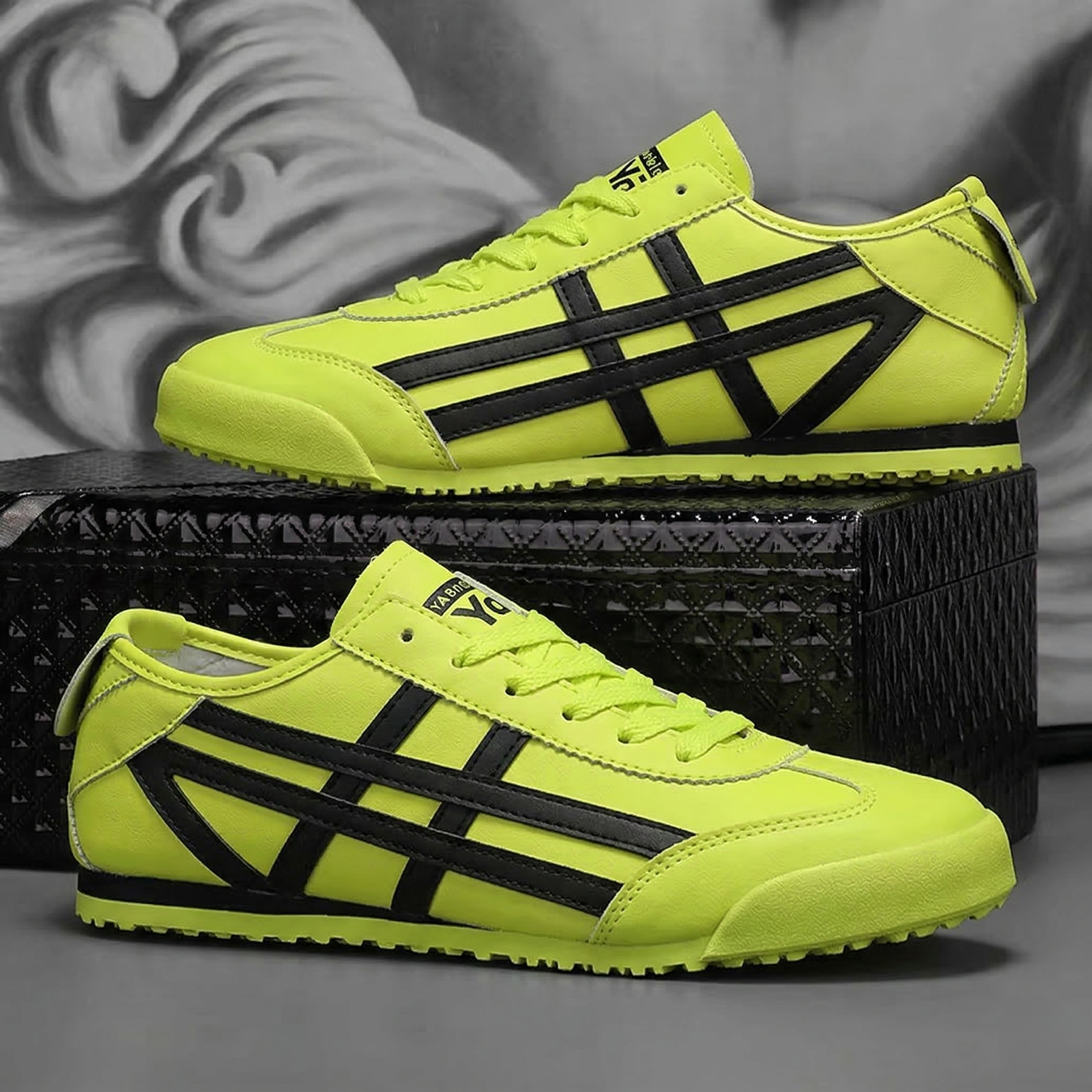 PATCHWORK LACE-UP SNEAKERS