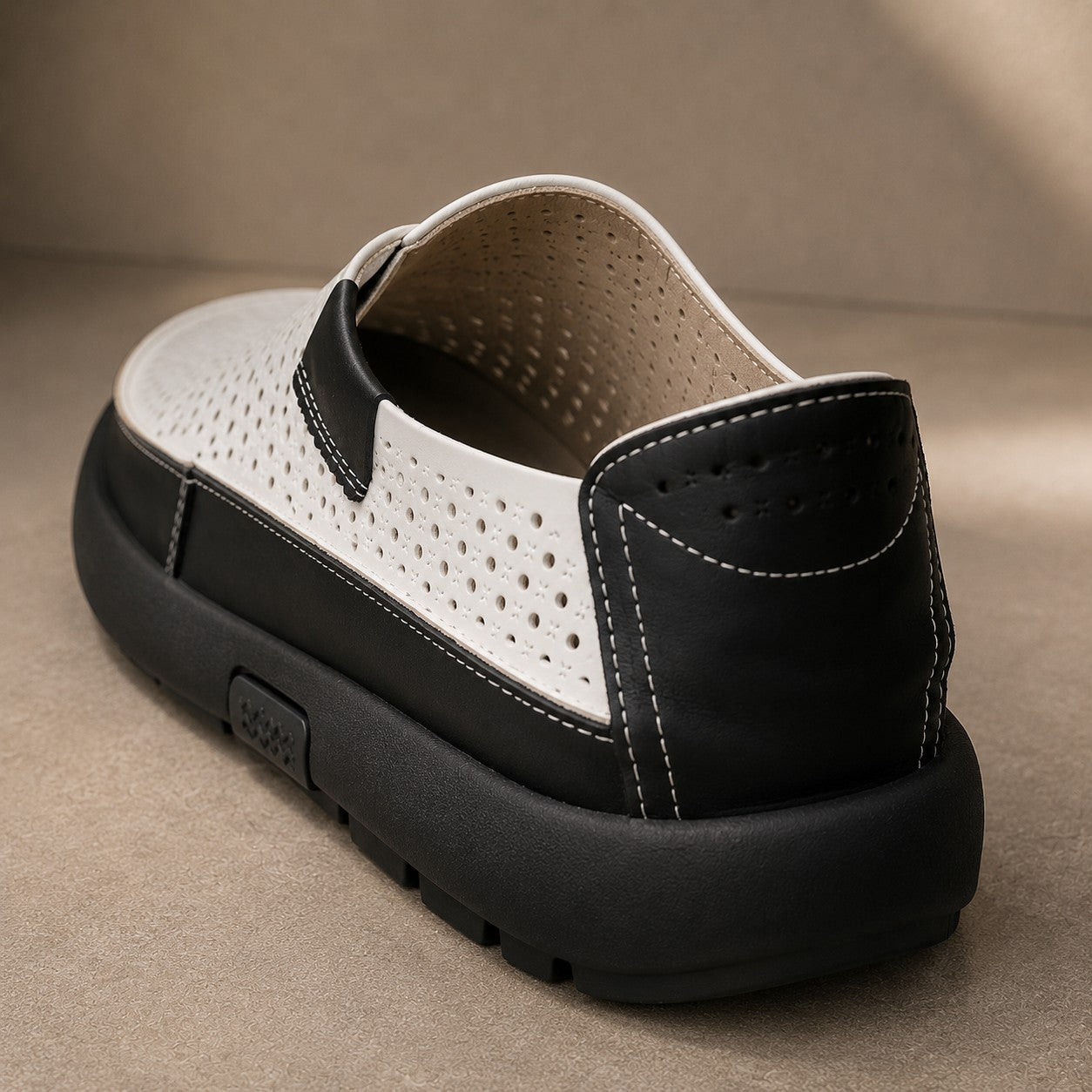 PERFORATED COWHIDE LOAFERS