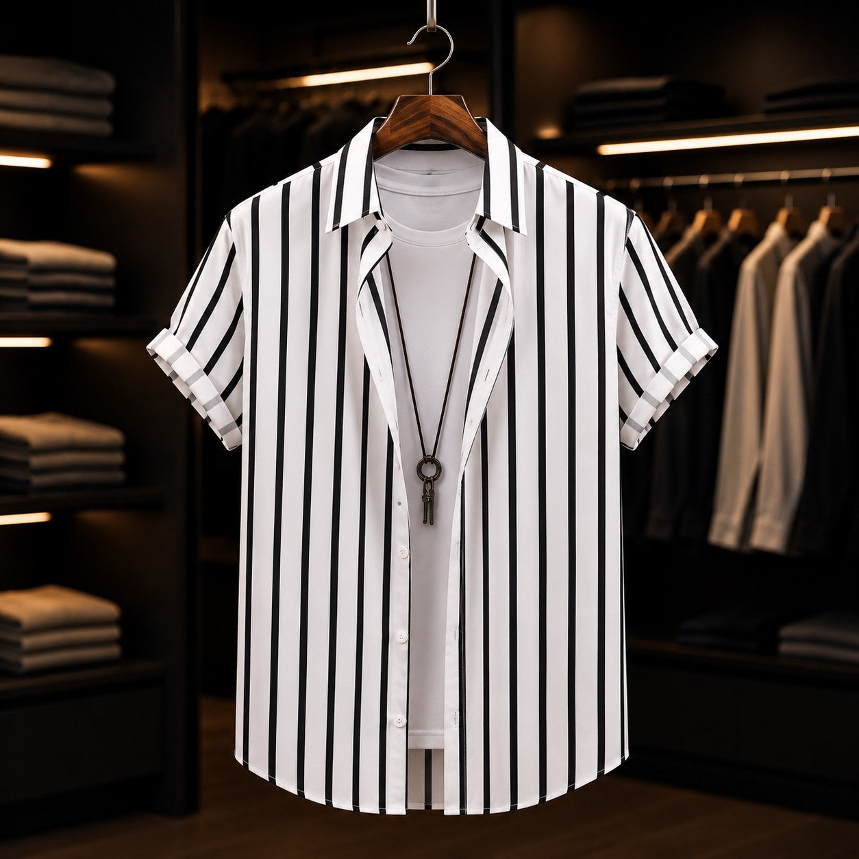 PITCH STRIPE CASUAL SHIRT