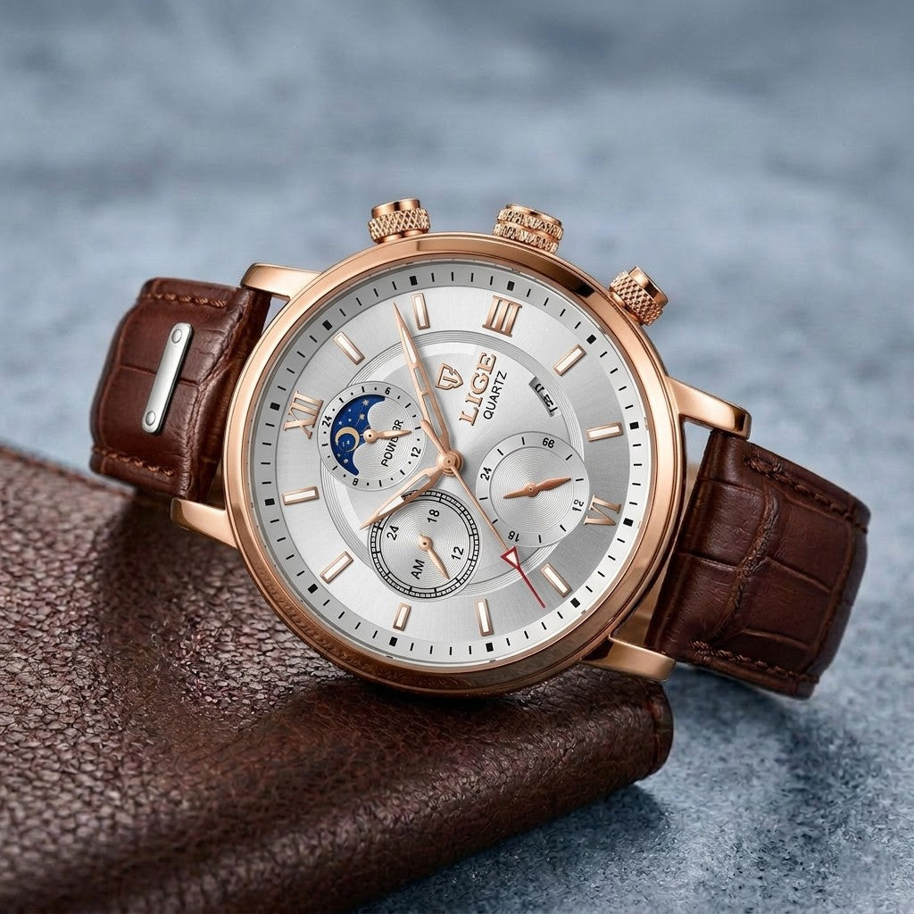 ROMAN LEATHER DIAL WATCH