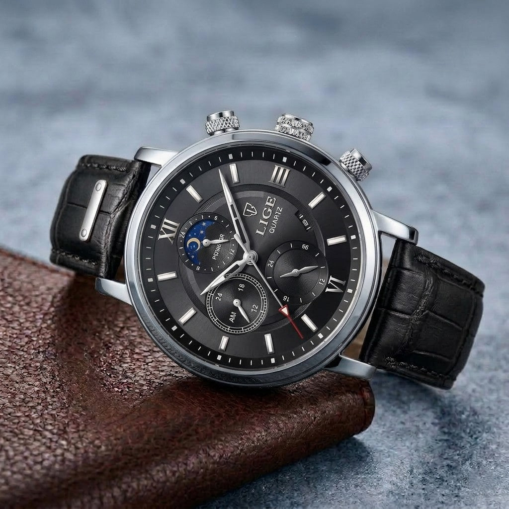 ROMAN LEATHER DIAL WATCH