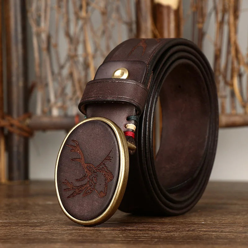 ANTIQUE FINISH COWHIDE BELT