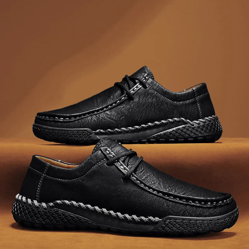 Artisan Stitch Leather Casual Shoes
