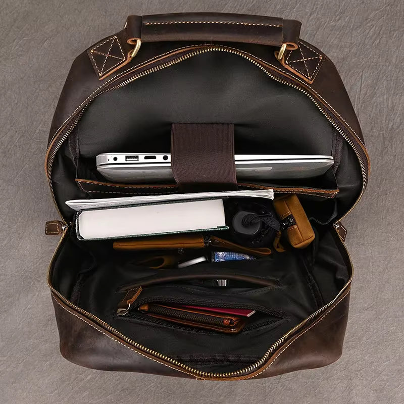 EMBOSSED LEATHER BACKPACK