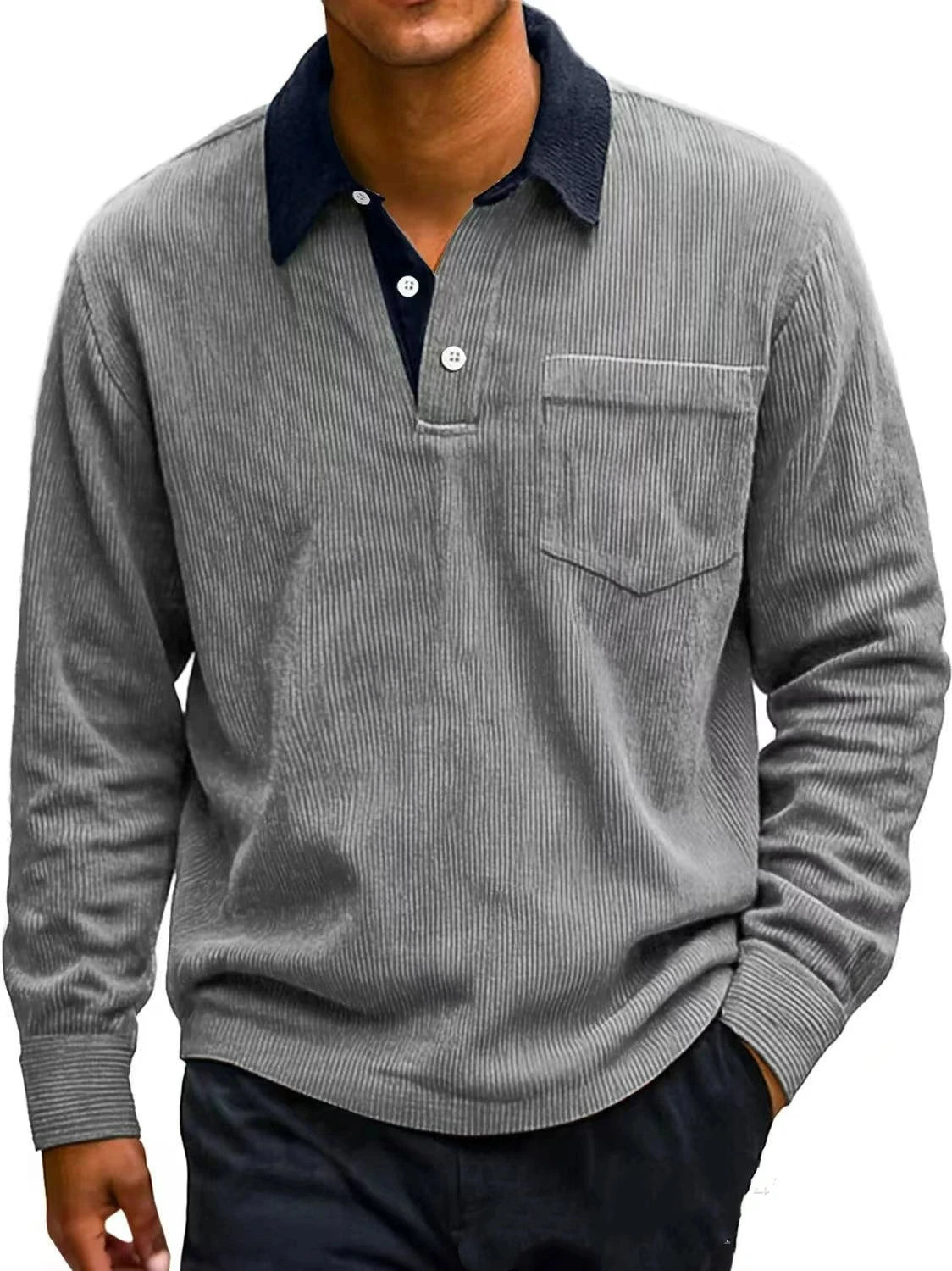 Leon - Retro Corduroy Polo Shirt