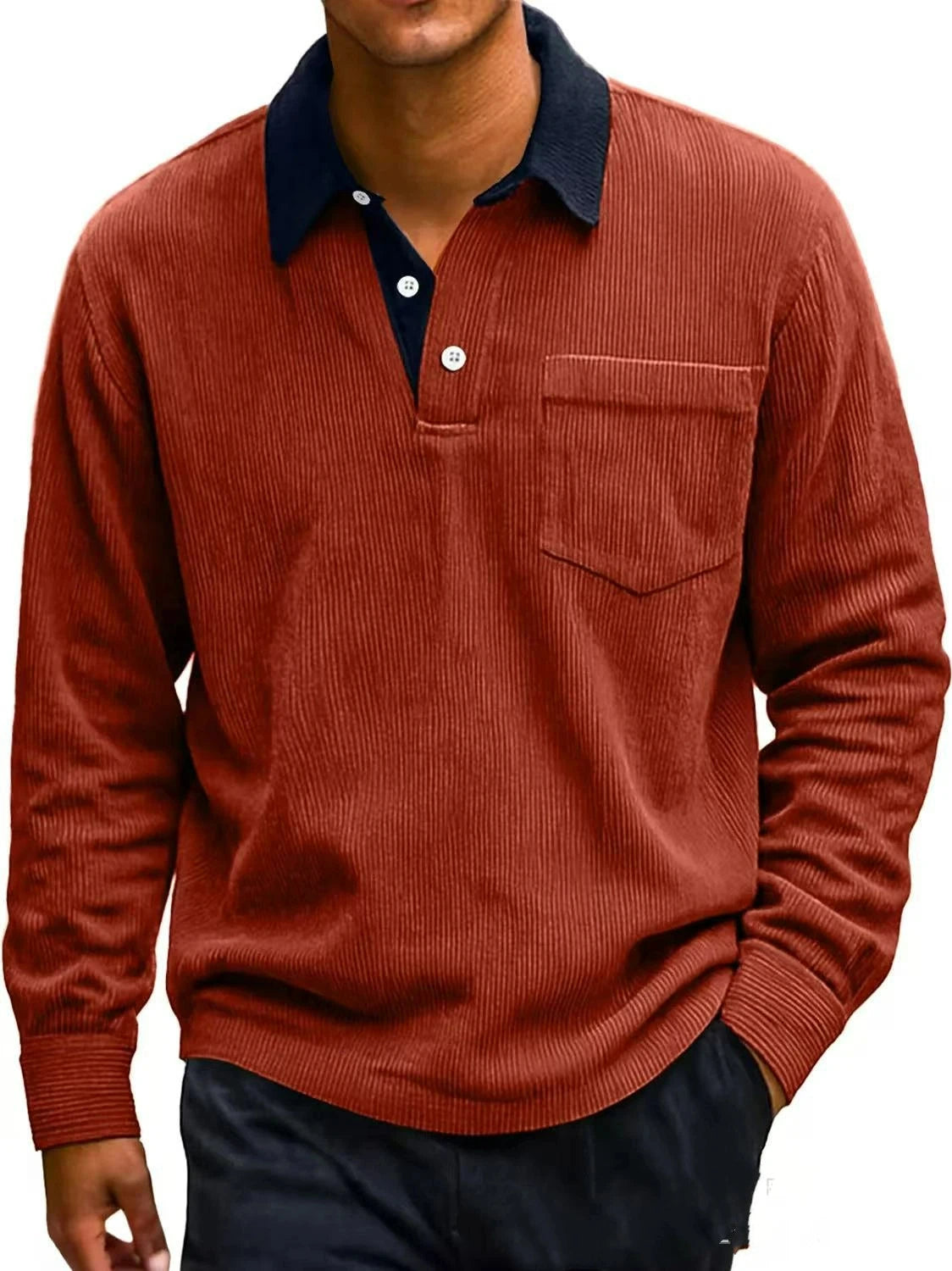Leon - Retro Corduroy Polo Shirt