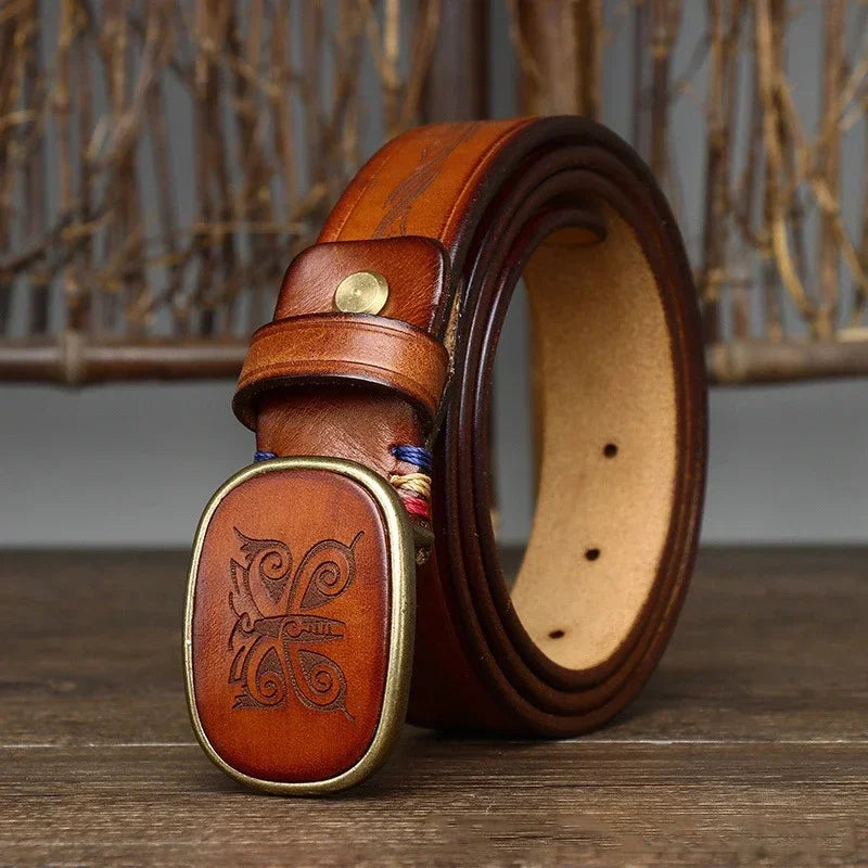 Vintage Brass Engrave Belt
