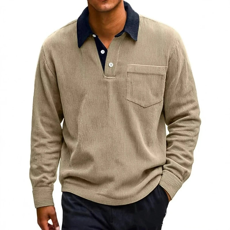 Leon - Retro Corduroy Polo Shirt
