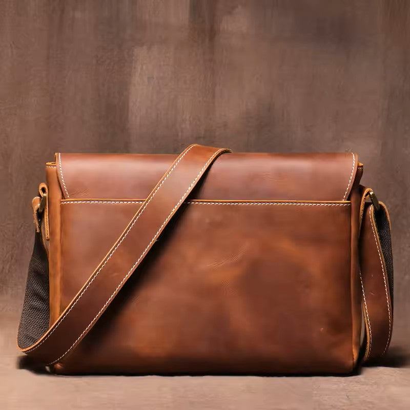 REAL LEATHER MESSENGER BAG
