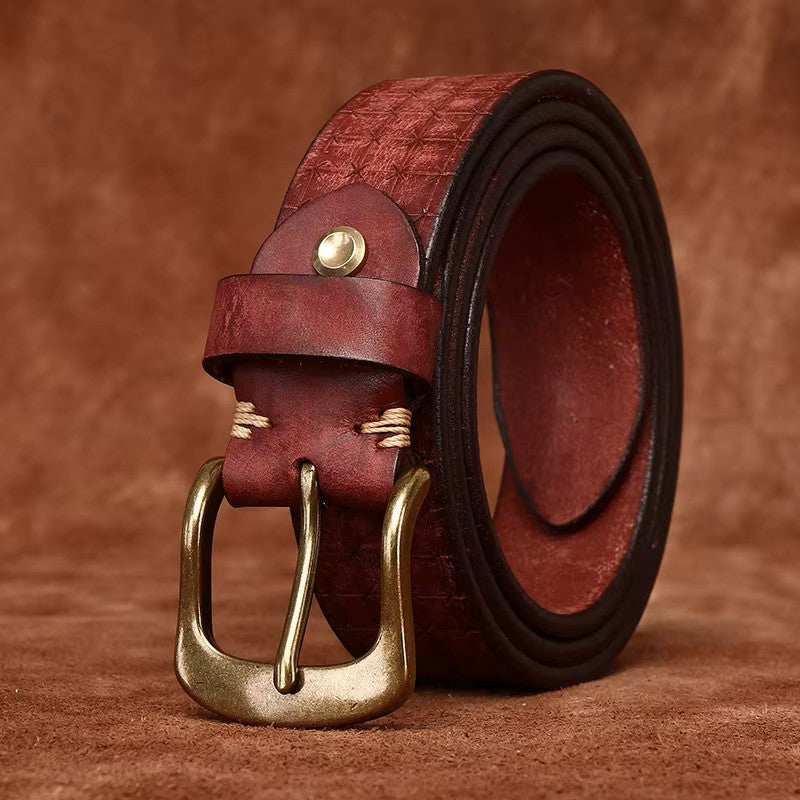 SCULPTED LEATHER BELT