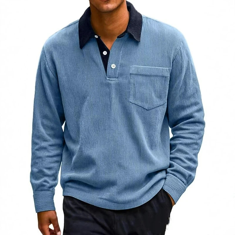 Leon - Retro Corduroy Polo Shirt