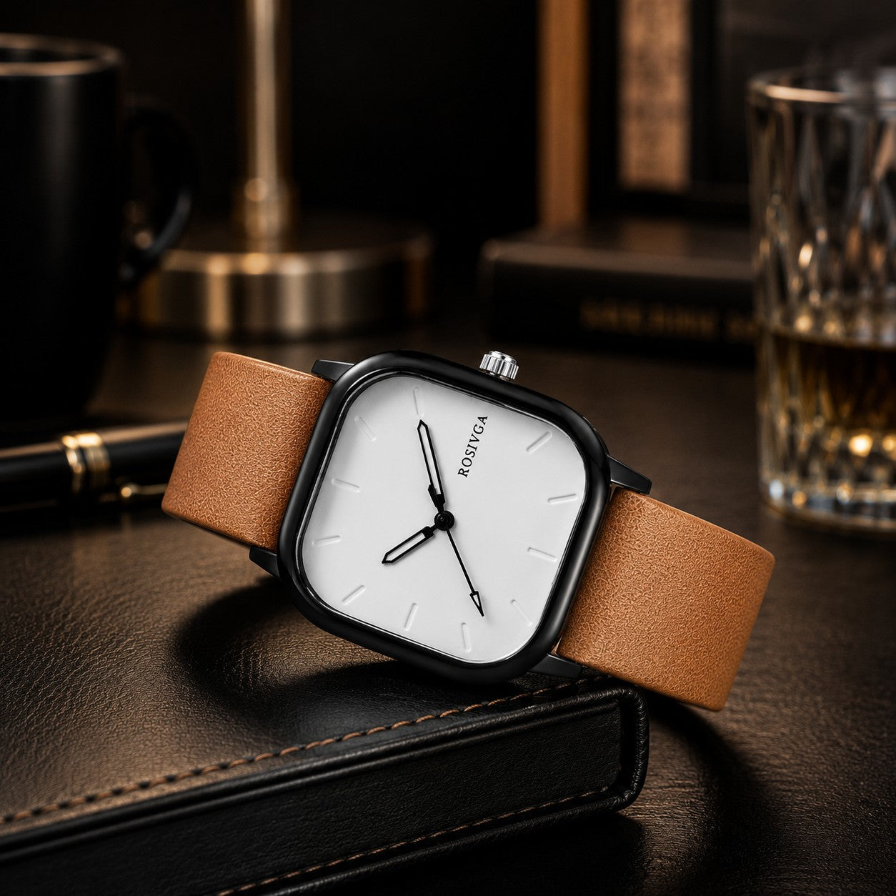 SLEEK MATTE BLACK QUARTZ WATCH