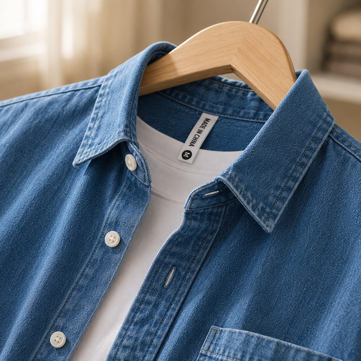 STRIPE ARM DENIM SHIRT