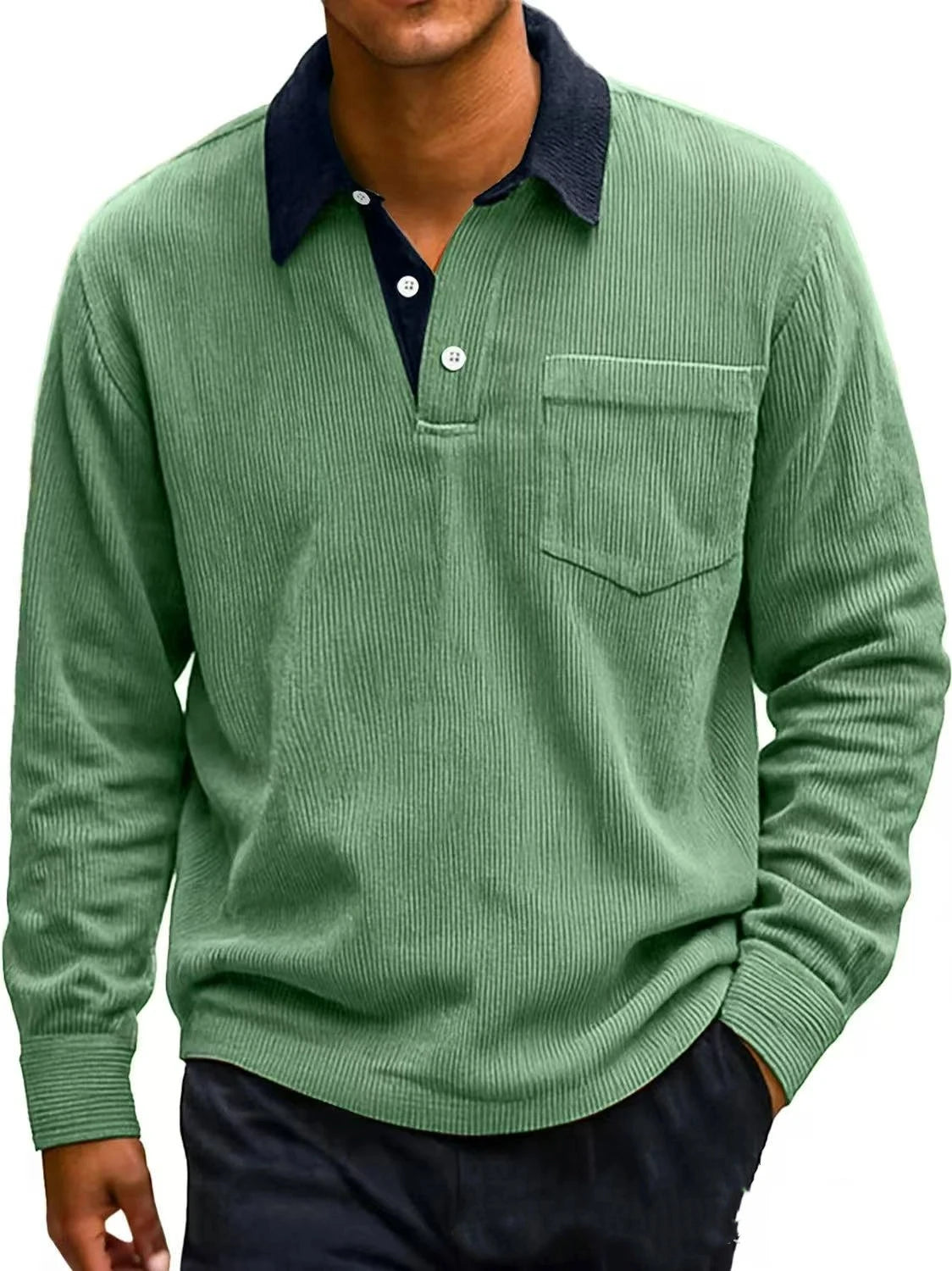 Leon - Retro Corduroy Polo Shirt
