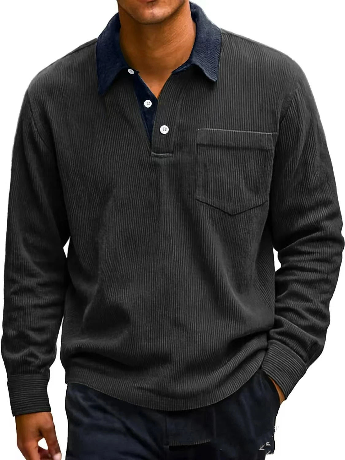 Leon - Retro Corduroy Polo Shirt