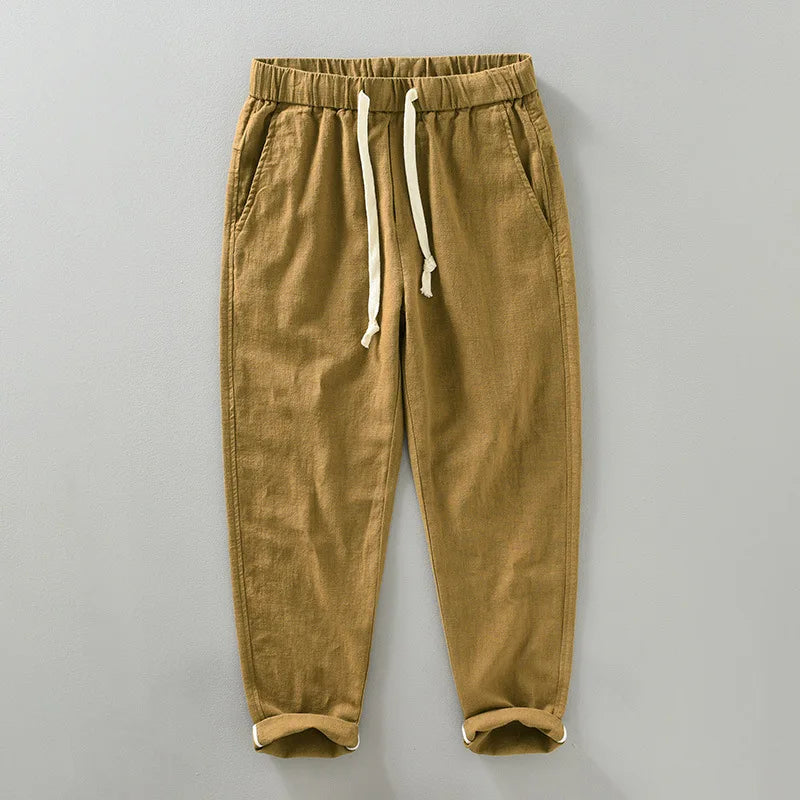 ELASTIC WAIST LINEN PANTS