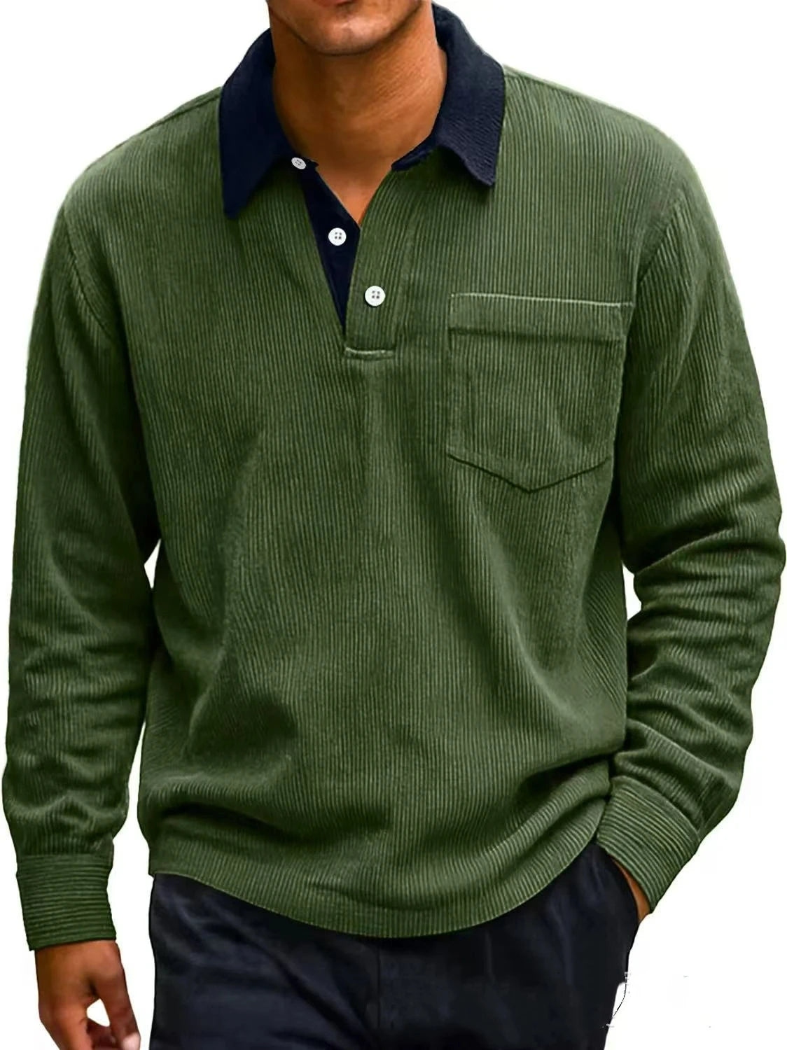 Leon - Retro Corduroy Polo Shirt