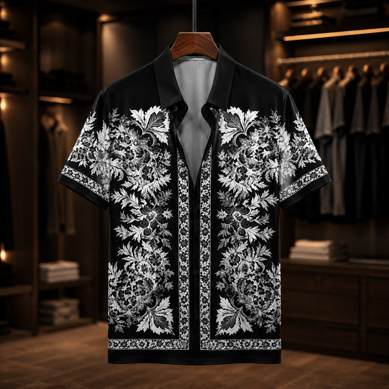 TROPICAL PRINT BEACH SHIRT