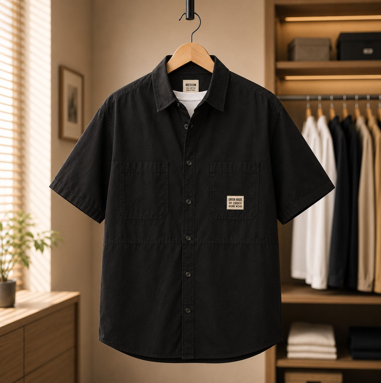 WORKWEAR PATCH COTTON SHIRT