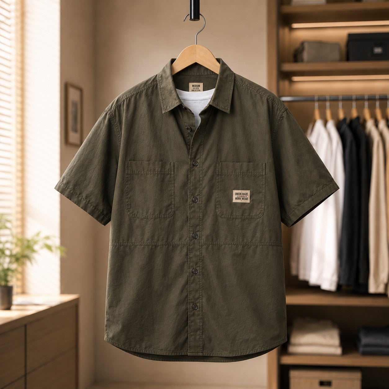 WORKWEAR PATCH COTTON SHIRT