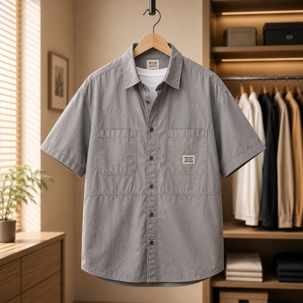 WORKWEAR PATCH COTTON SHIRT