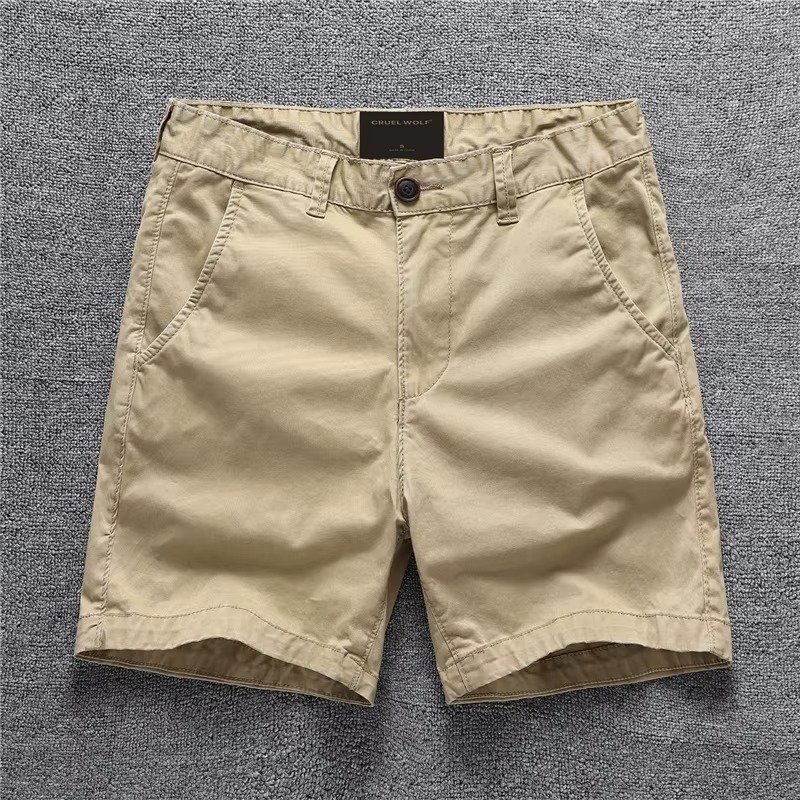FLAT FRONT CHINO SHORTS