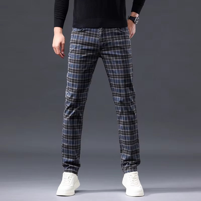 CHECK STRAIGHT PANTS