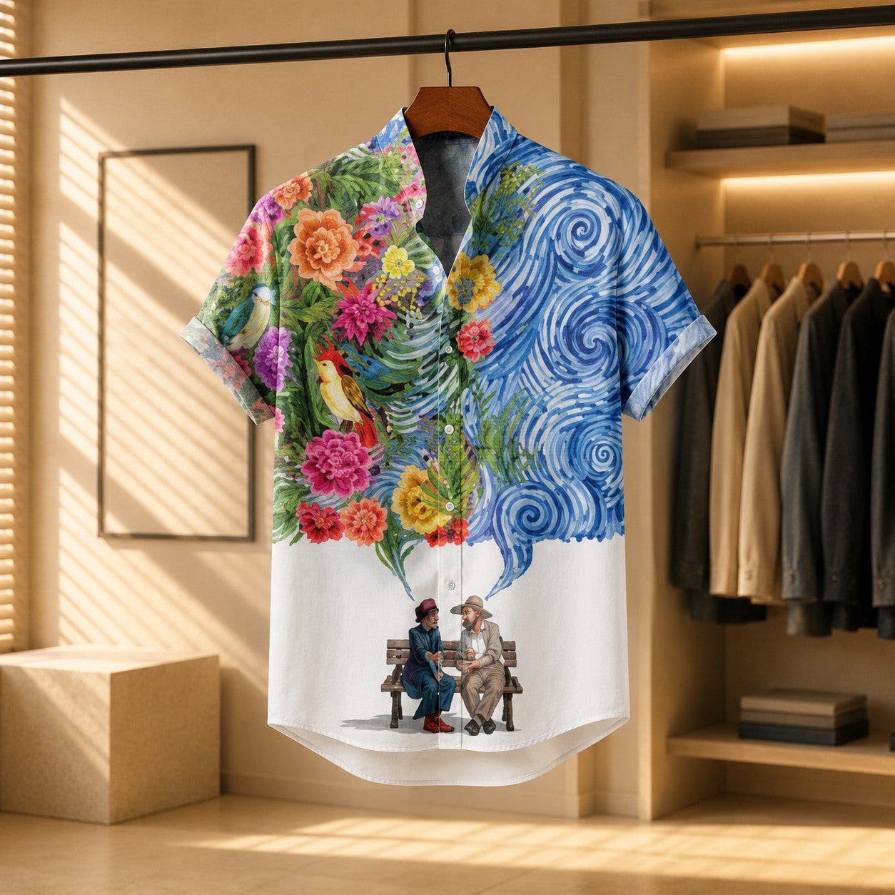 BAROQUE FLORAL ART PRINT SHIRT