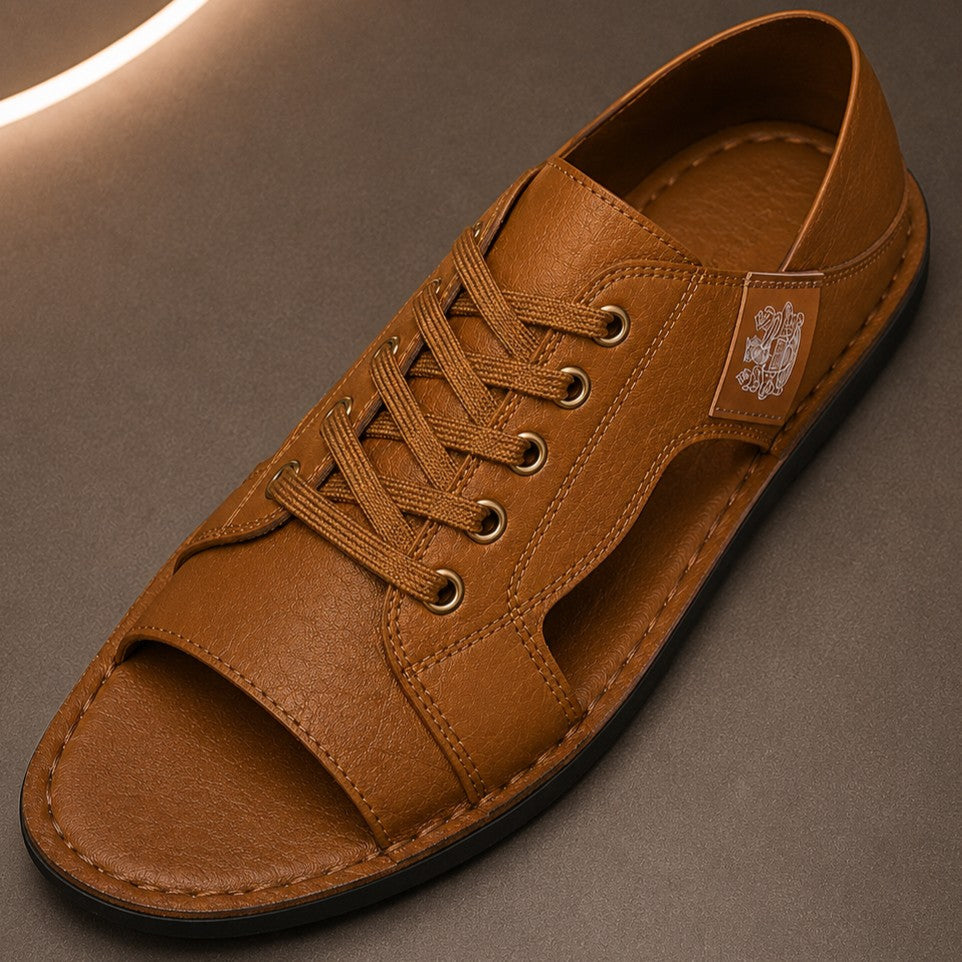 CREST LACE OPEN TOE SANDALS