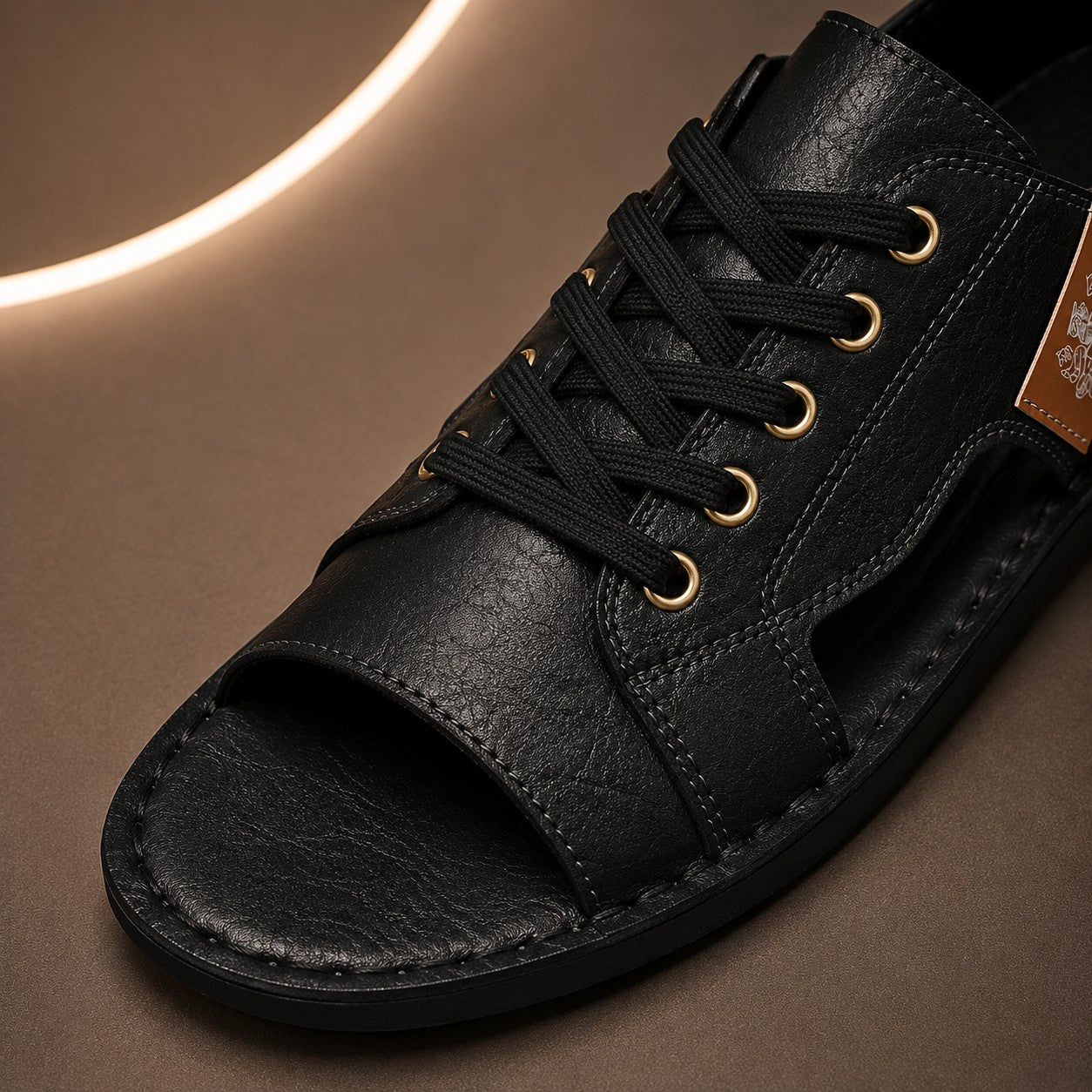 CREST LACE OPEN TOE SANDALS