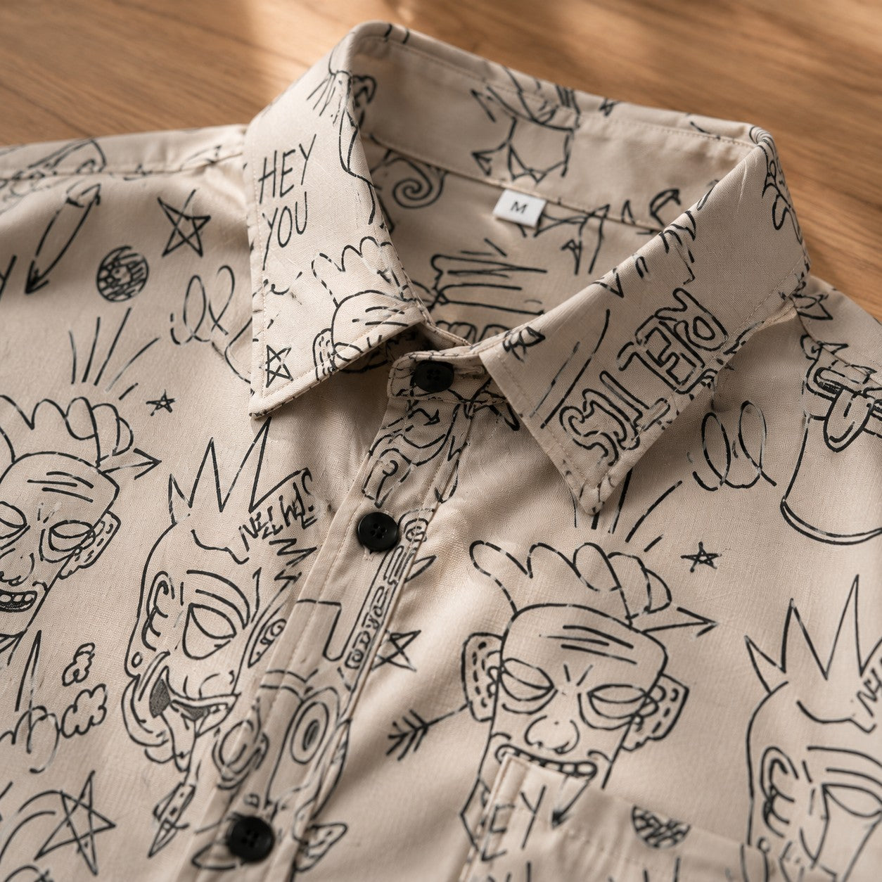 DOODLE PRINT LOOSE SHIRT