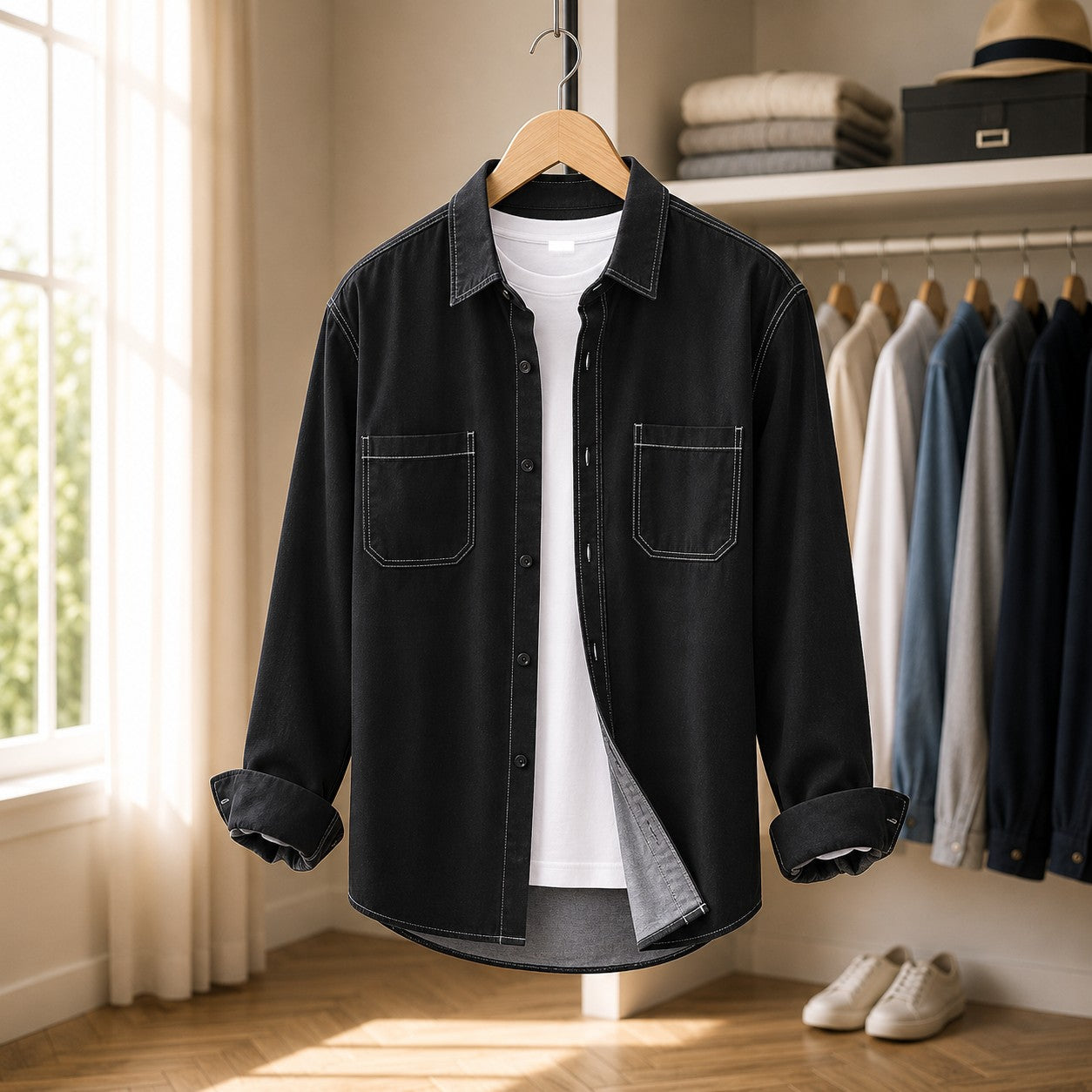 DOUBLE POCKET DENIM SHIRT