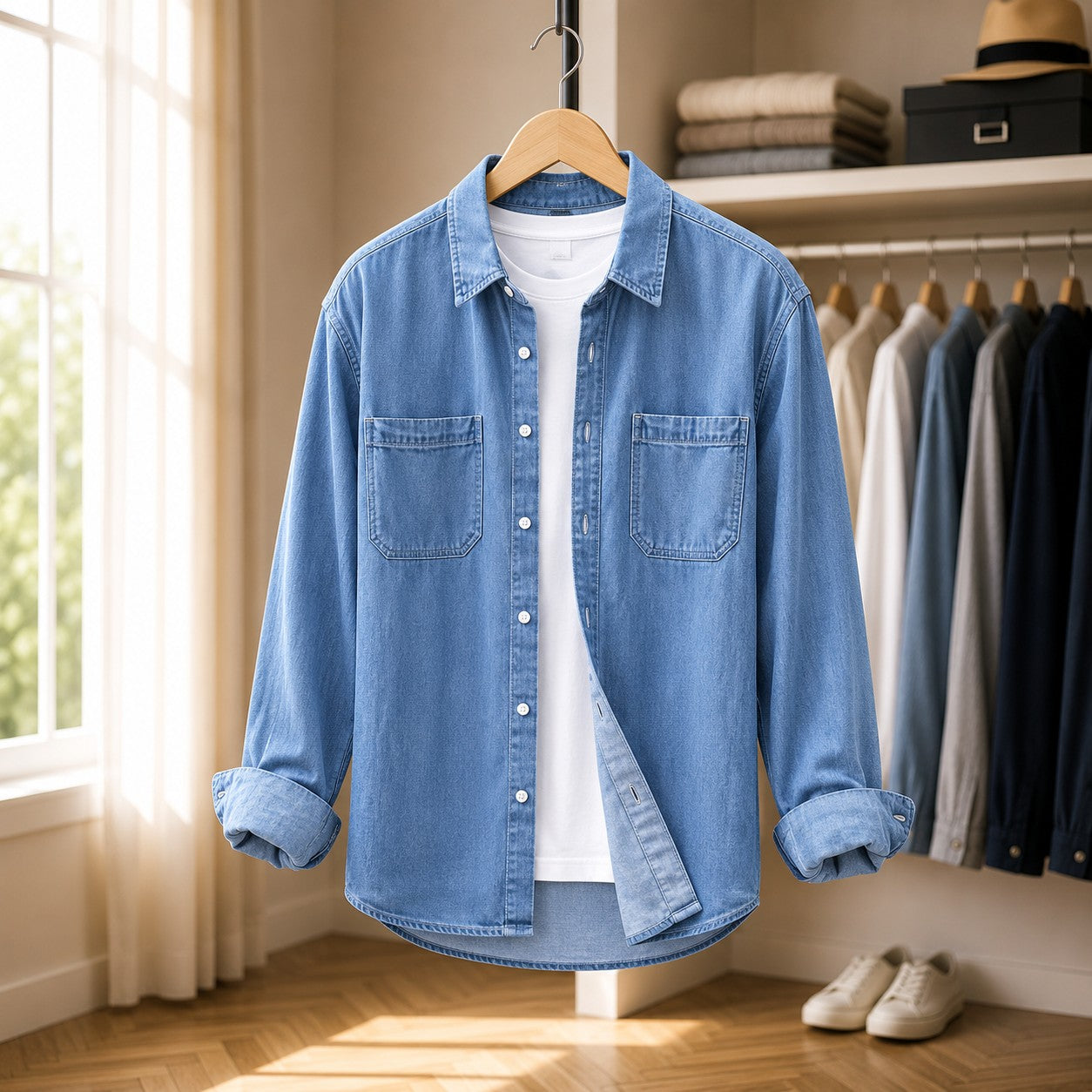 DOUBLE POCKET DENIM SHIRT