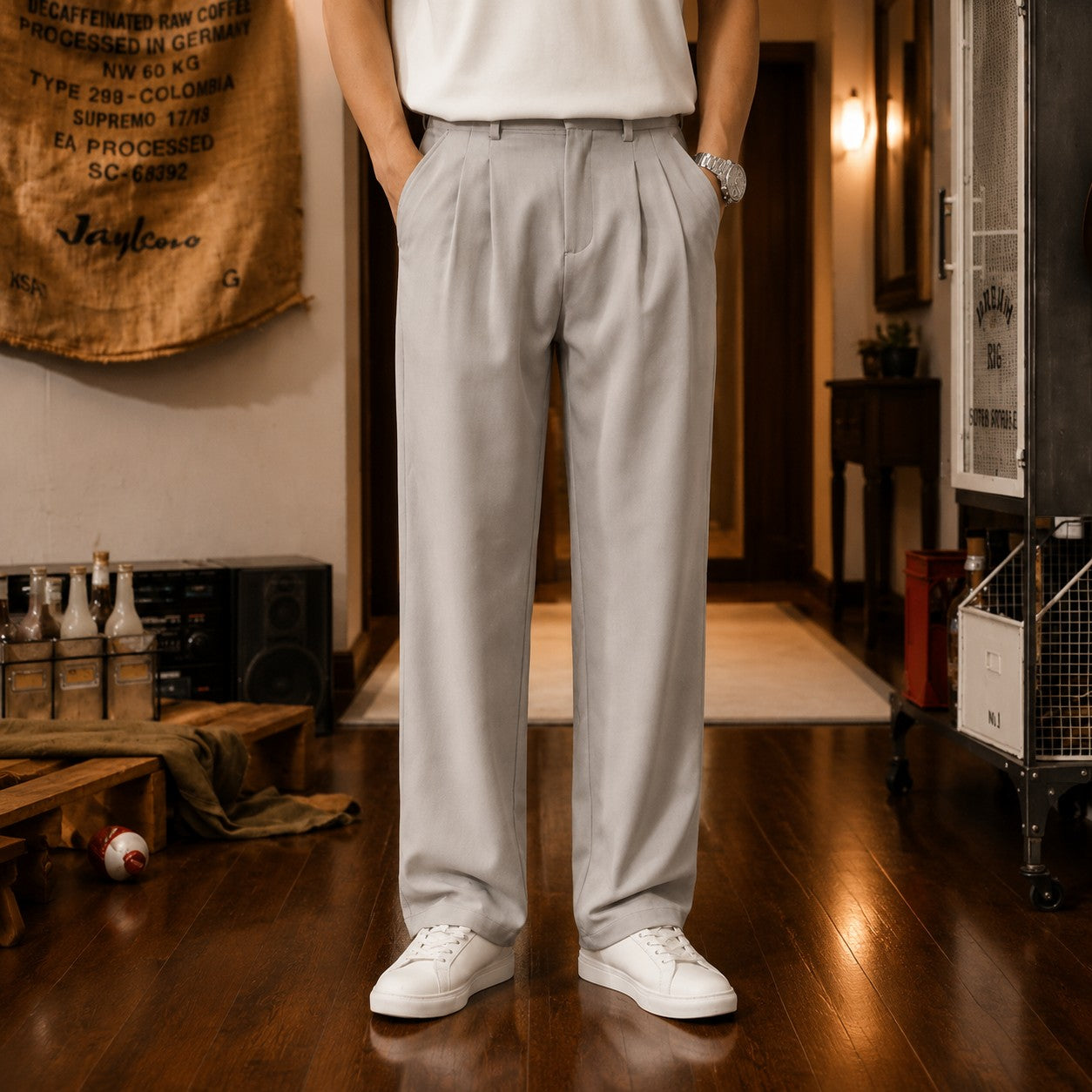 DRAPED DRESS PANTS