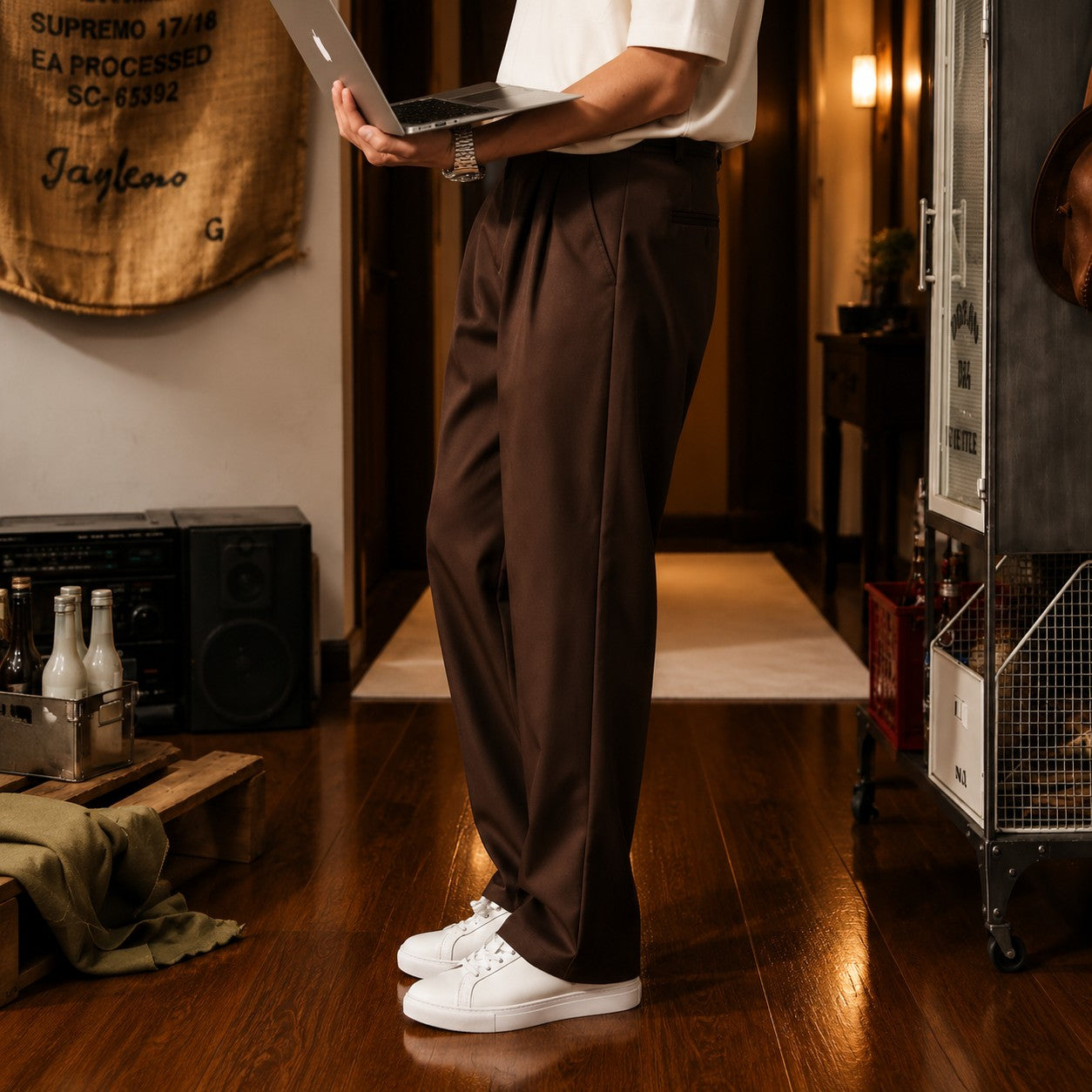 DRAPED DRESS PANTS