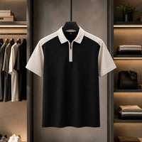 DUAL TONE ZIP COLLAR POLO