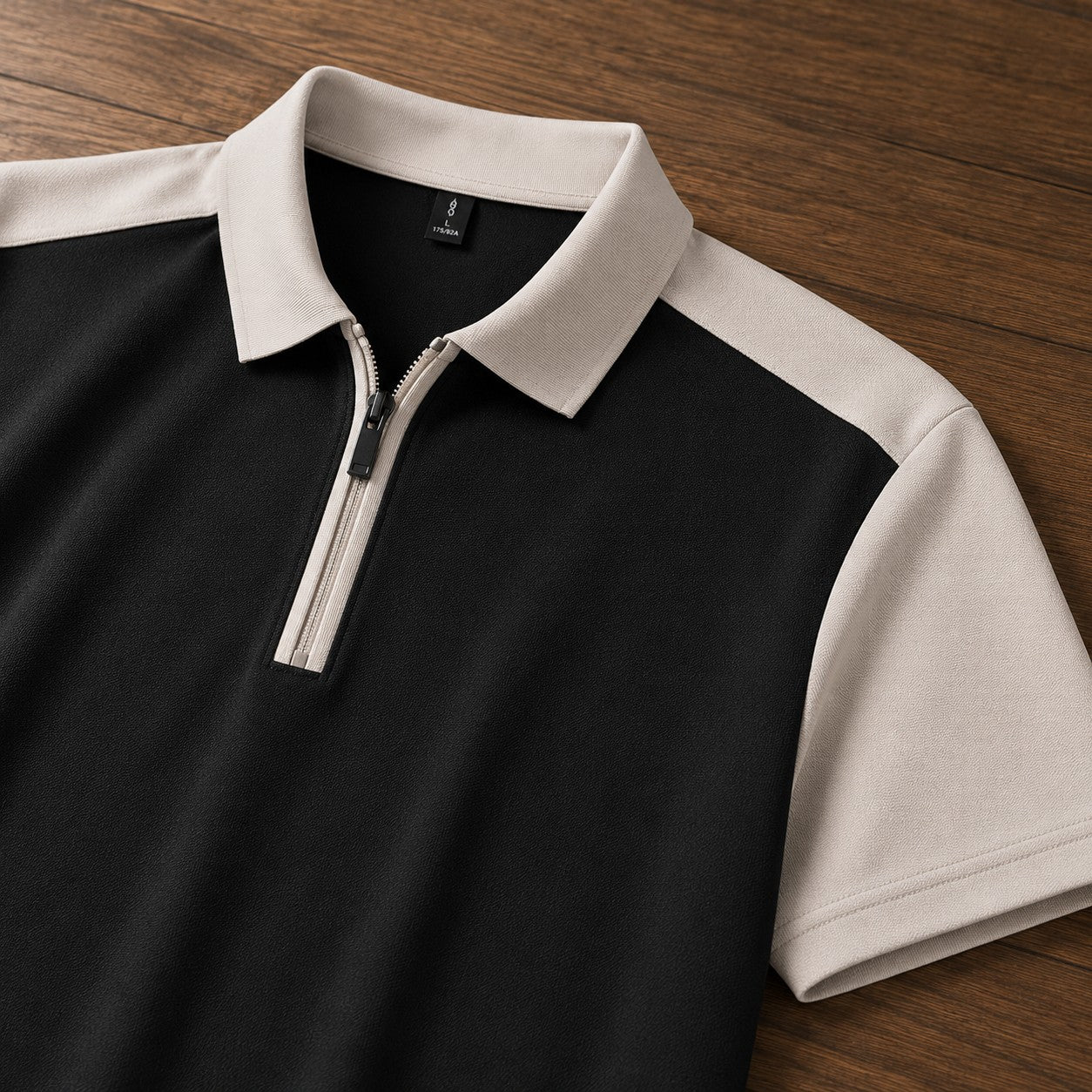 DUAL TONE ZIP COLLAR POLO