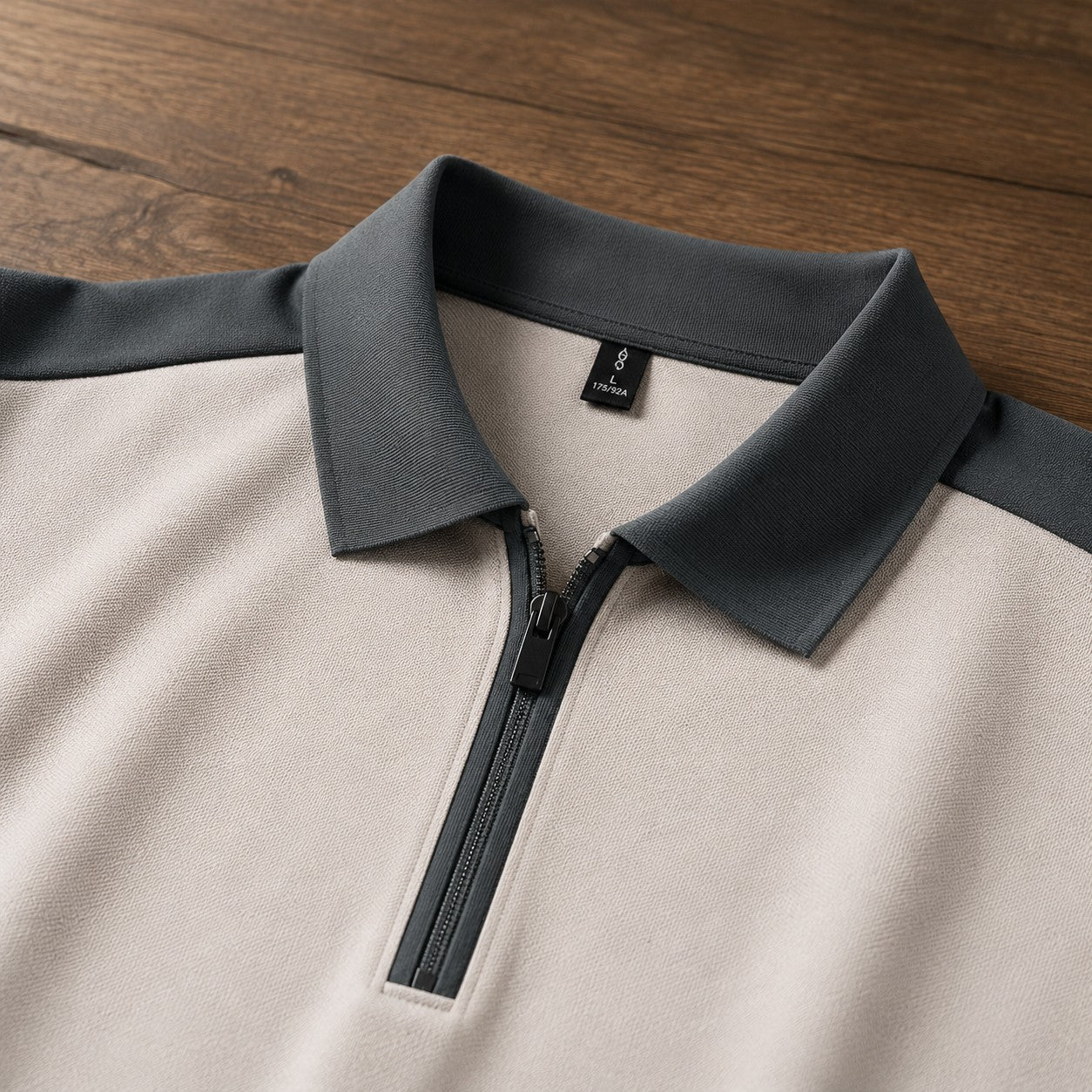DUAL TONE ZIP COLLAR POLO