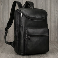 DUAL ZIP LEATHER BACKPACK