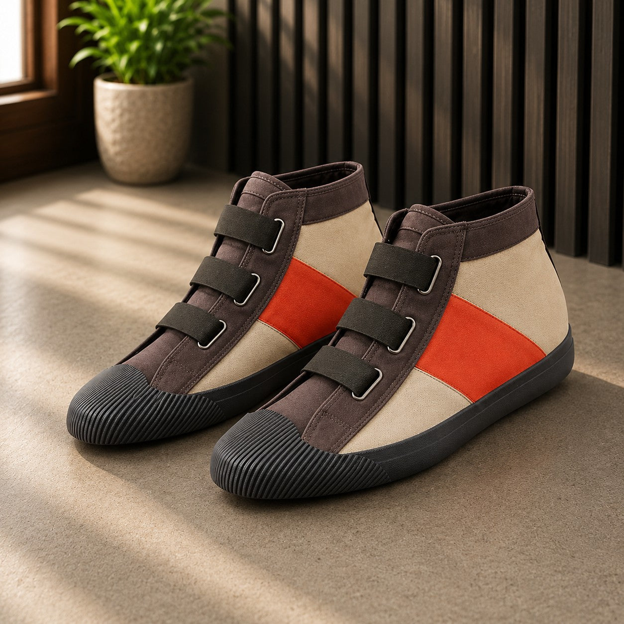ELASTIC STRAP HIGH TOP SHOE