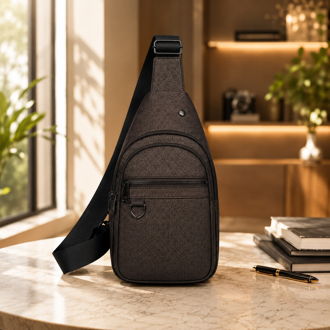 EMBOSSED SLING CHEST BAG