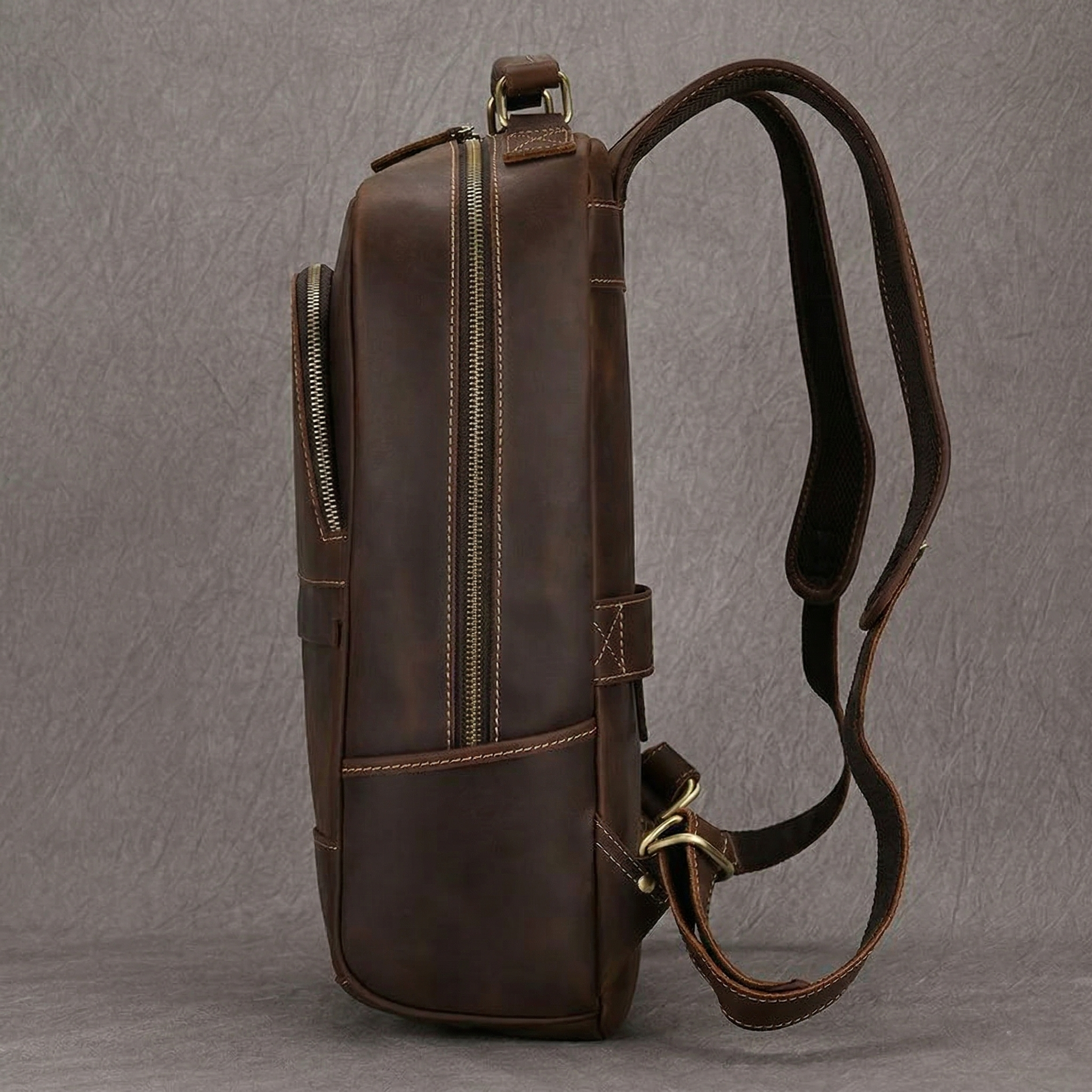 EMBOSSED LEATHER BACKPACK
