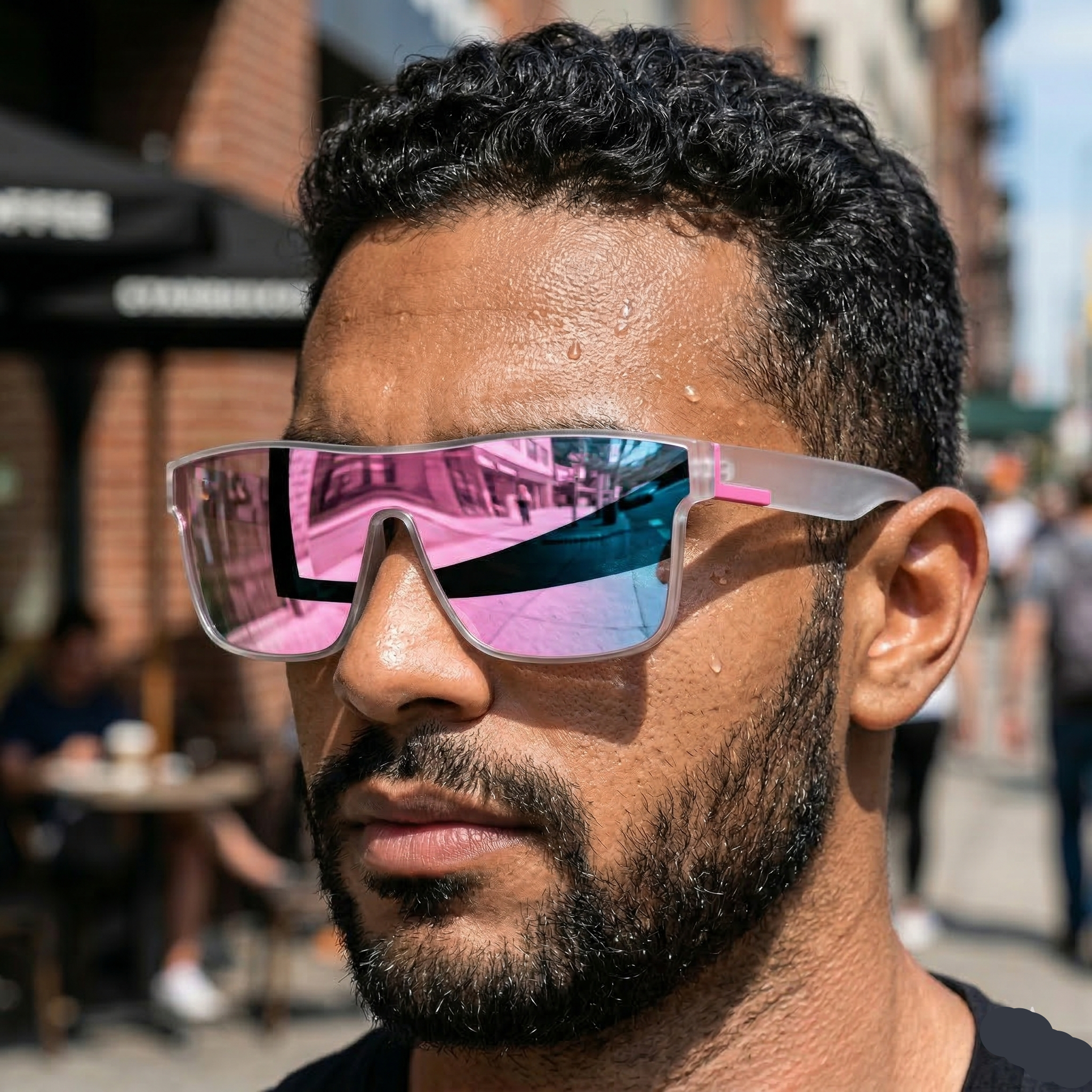 UV400 MIRROR SQUARE SUNGLASSES