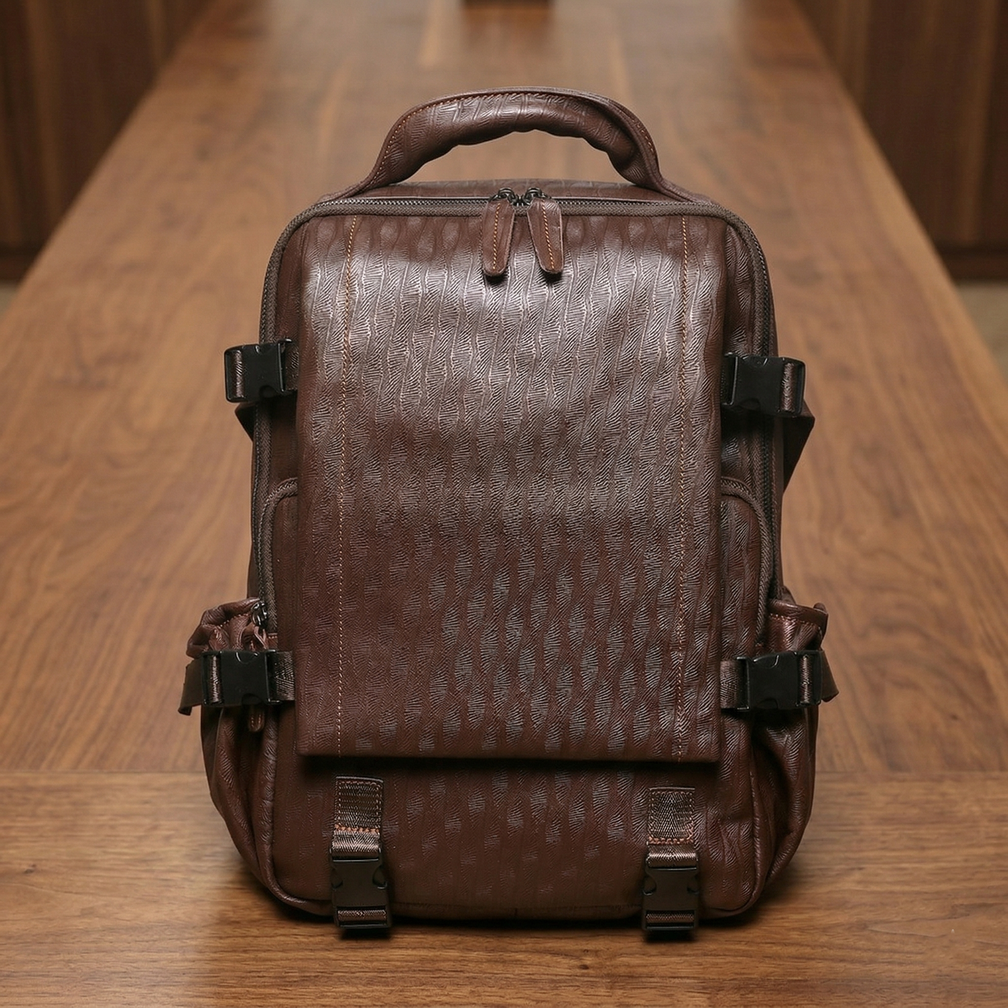 TOP-GRAIN LEATHER BACKPACK