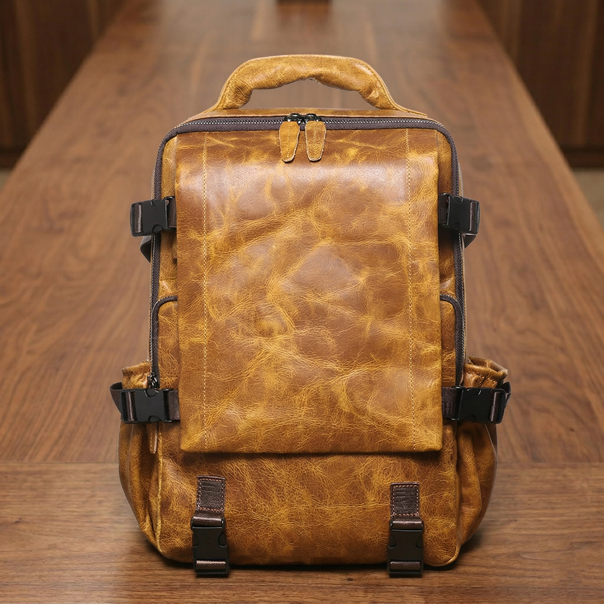 TOP-GRAIN LEATHER BACKPACK