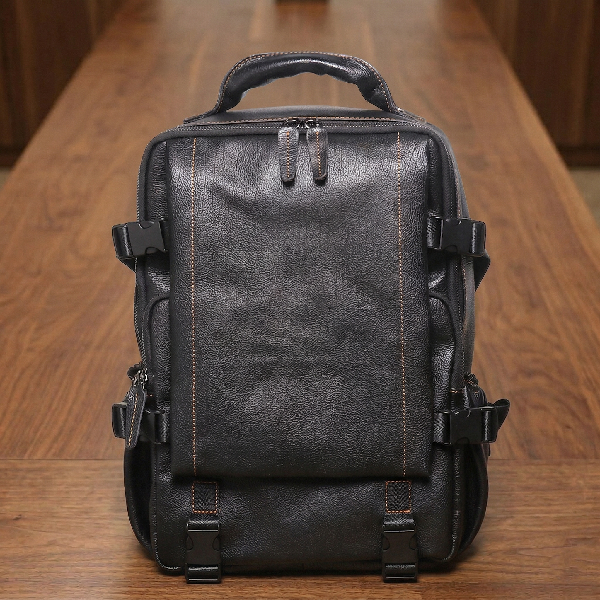 TOP-GRAIN LEATHER BACKPACK